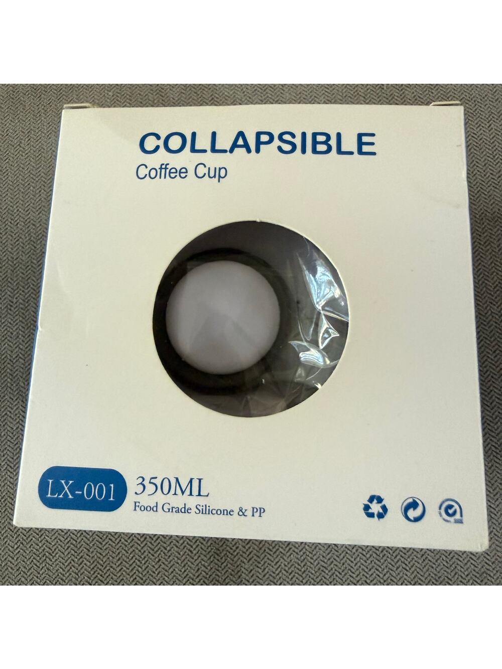 NEW Collapsible Coffee Cup 350mL Travel Mug with Straw & Carabiner